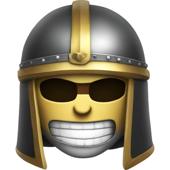 Smiley with barbarien helmet and crossed sword emoji