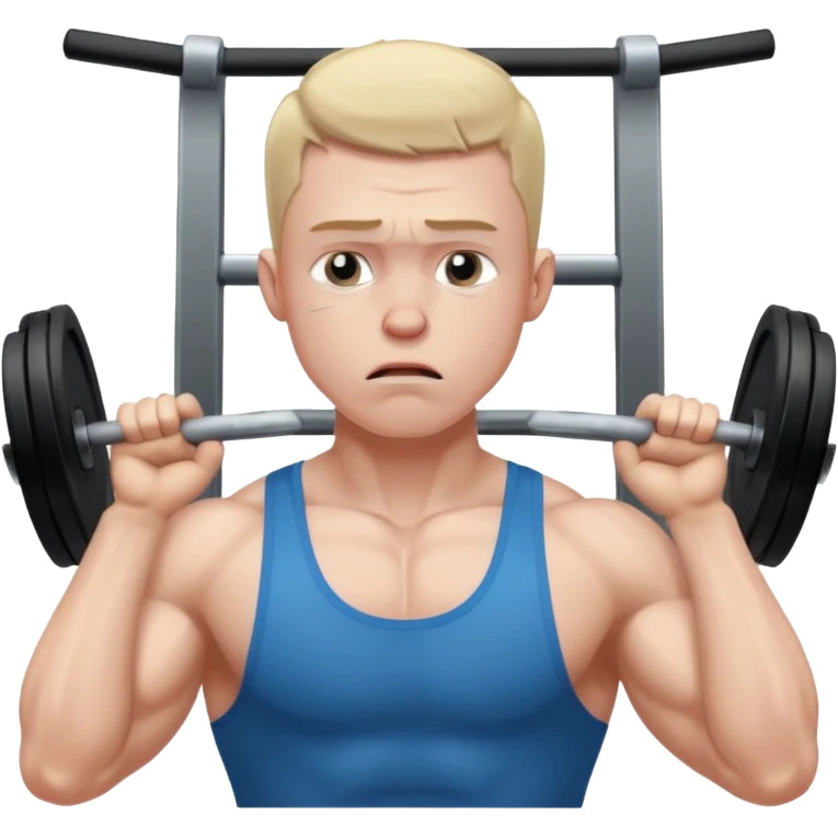 young sad guy breathing hard in gym  emoji