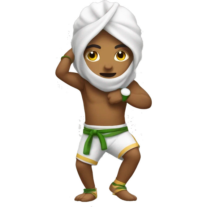 Corujinha com calsa de capoeira emoji