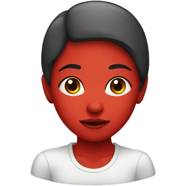  girl with red face  emoji