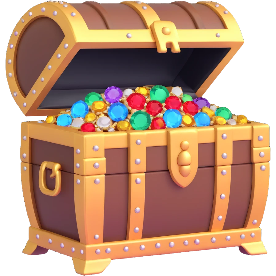 ornate treasure chest with gold and gems emoji