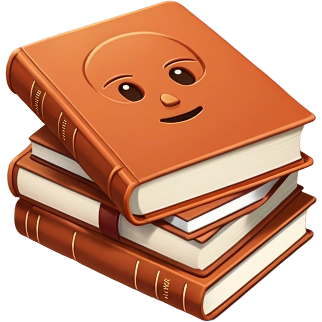 Psychology books in dark terracotta color  emoji