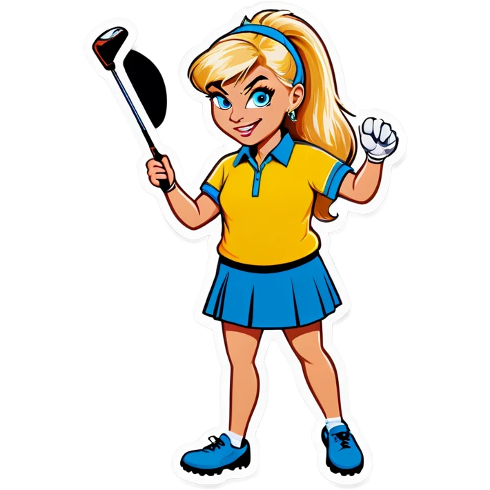 Blondie plays golf emoji