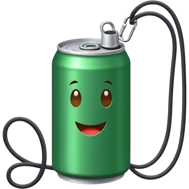 Green Soda can on leash  emoji