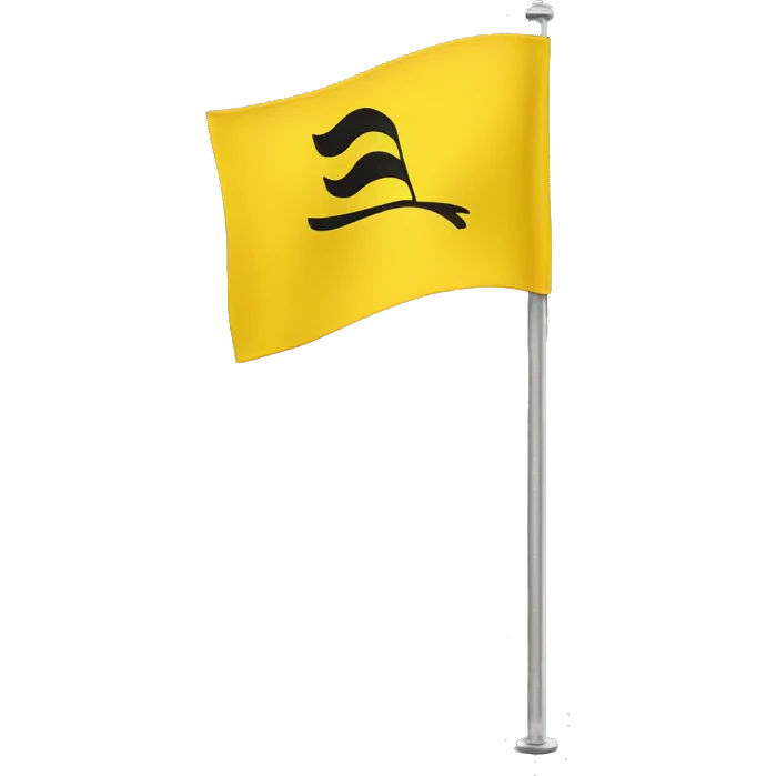 yellow flag waving on a silver pole emoji