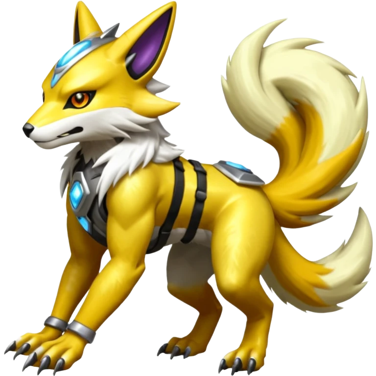 Ratchet-Lombax-Protogen-Vernid-Renamon-fusion, full body  emoji