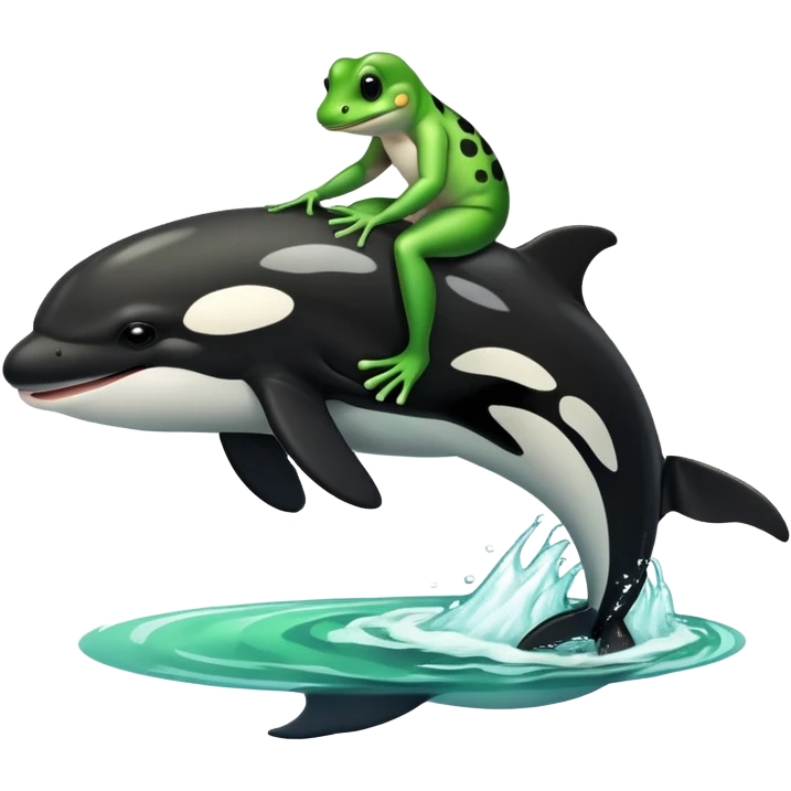 Frog ridding an orca  emoji