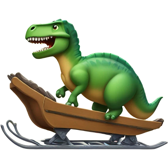 Dinosaur on a sledge emoji