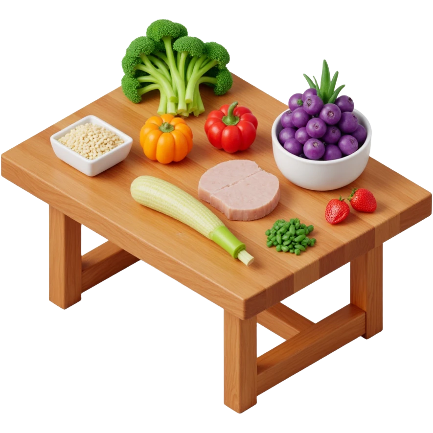 ingridients on the kitchen table emoji