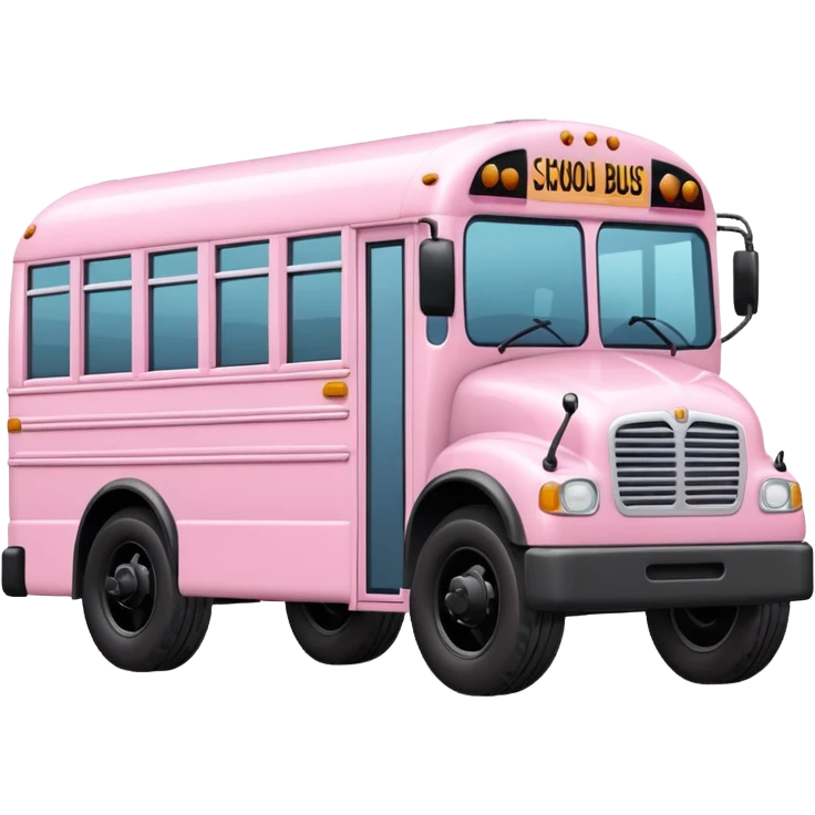 Light pink and white school bus emoji