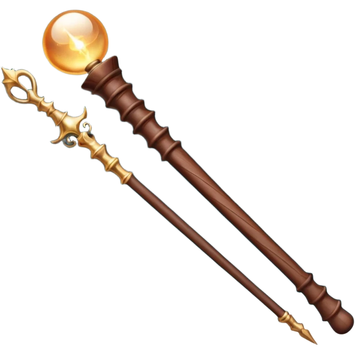Harry Potter magic wand Brown and sade emoji