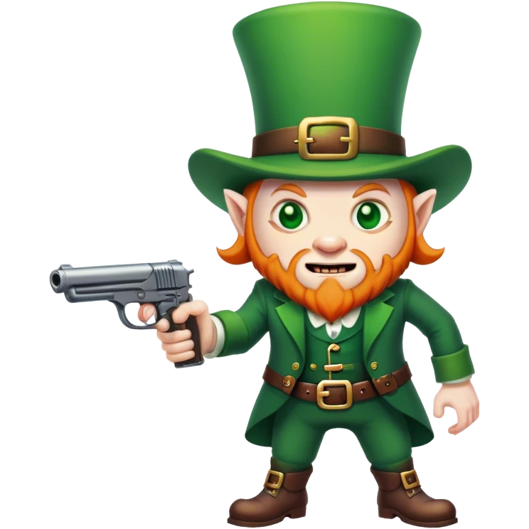 Evil Leprechaun with a gun  emoji