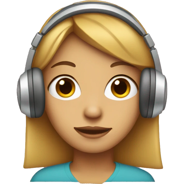 a person with a heart in her eyes wearing headphone emoji