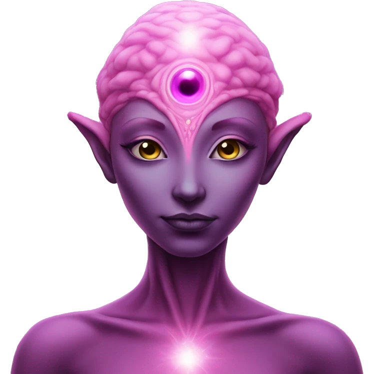 Pleiadian alien female third eye pink emoji