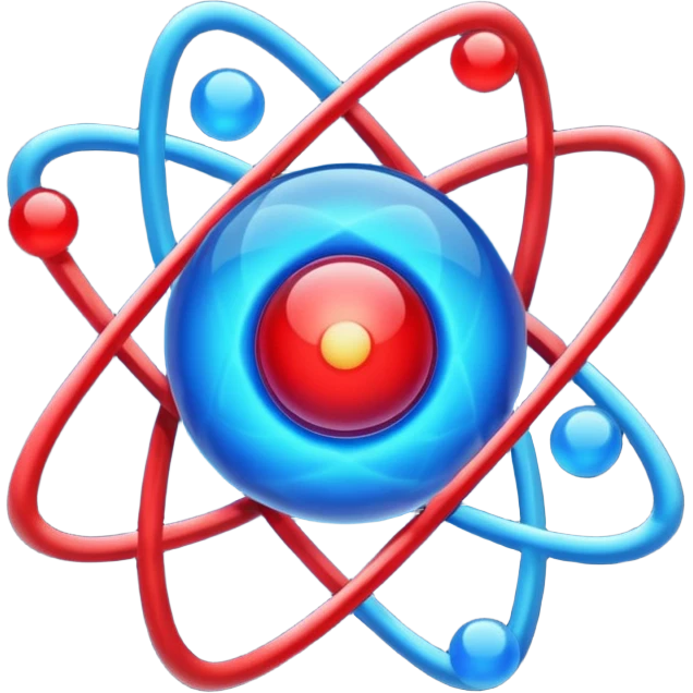blue and red atom make it transparent emoji