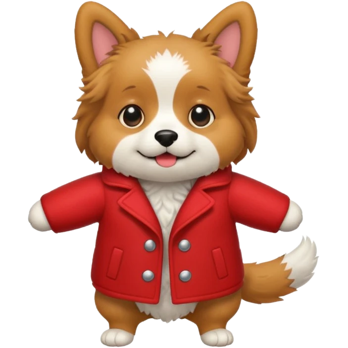 A dog with red clothers emoji