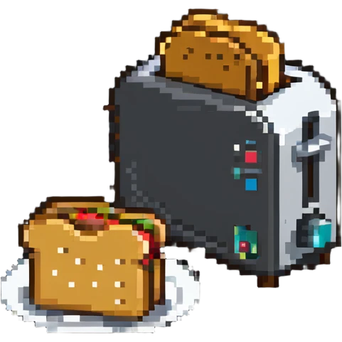 Toaster with bread emoji