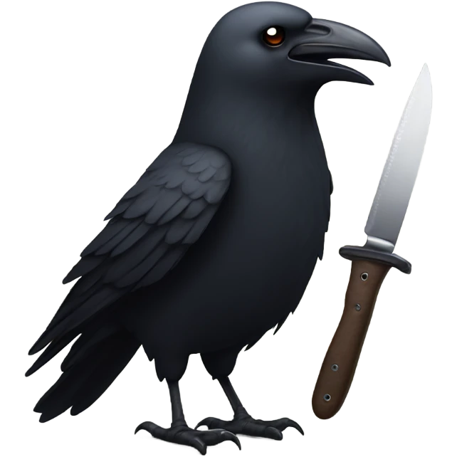 Crow holding a knife  emoji