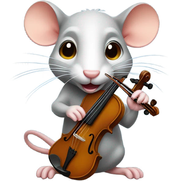 Rat playing the violin emoji