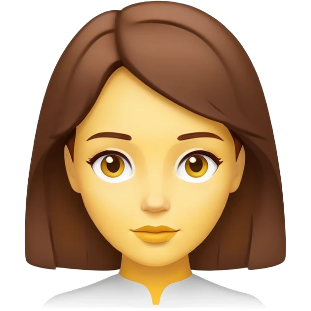 ultra minimal belle face only, tiny icon, extremely simplified, single color brown hair, yellow accent, absolute minimum details emoji