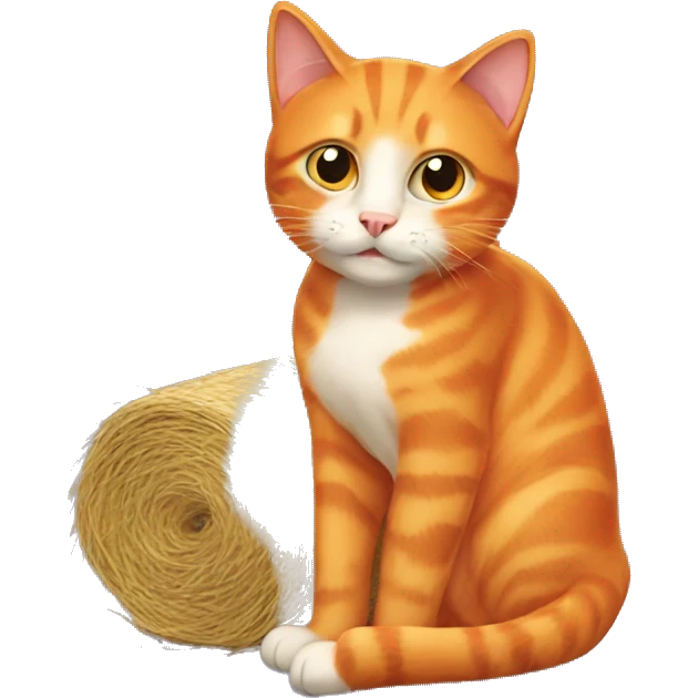 Orange cat with a yankee hay emoji