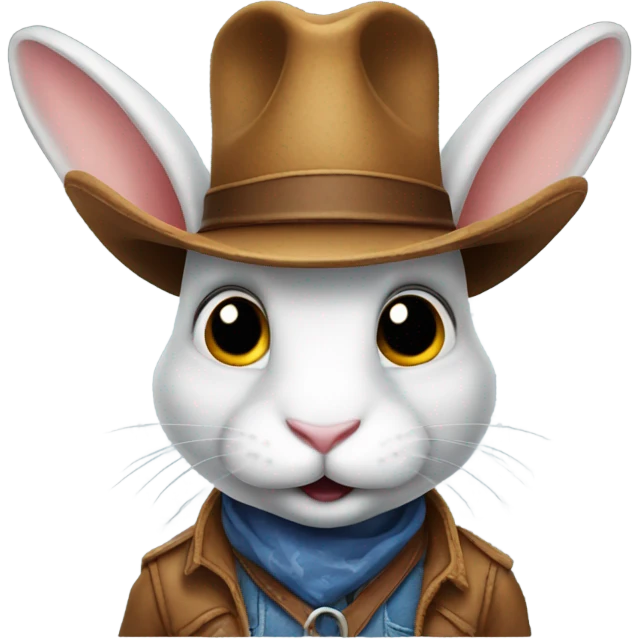 Rabbit wearing a cowboy hat emoji