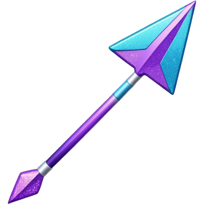 Glitter Roxo e Ciano Flecha emoji