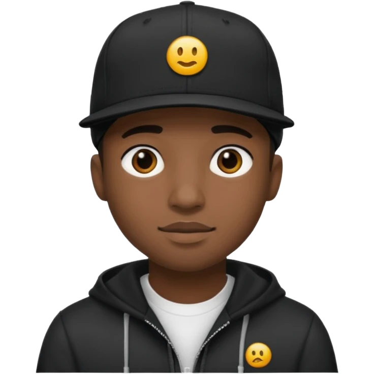 Snapback cap black person emoji