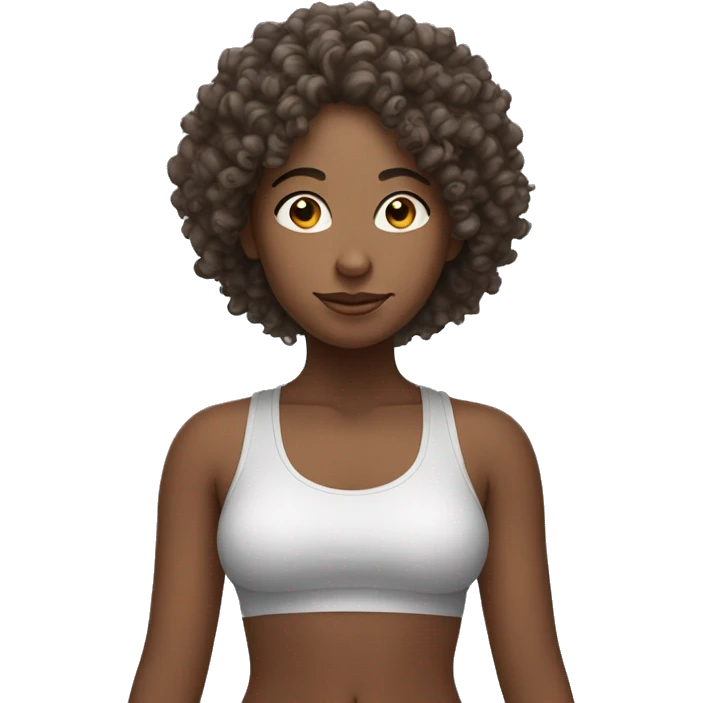 yoga person curly hair  emoji