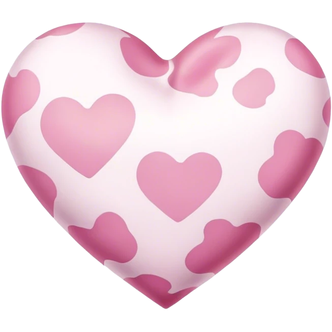Pink Cow print heart emoji