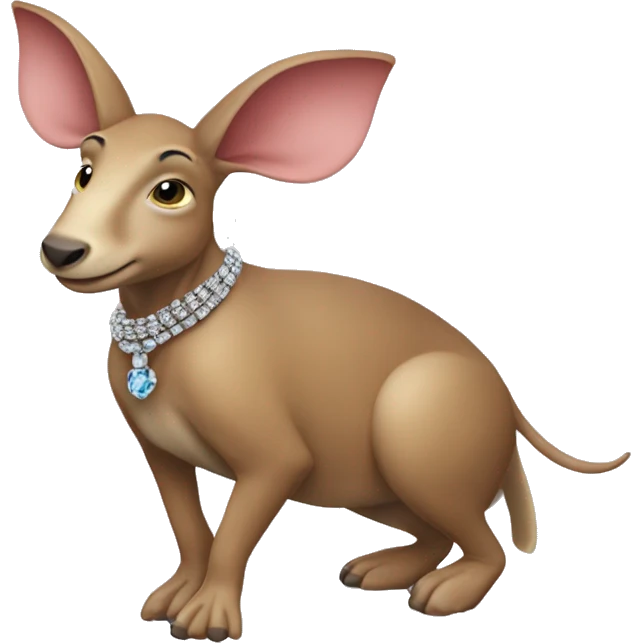 Aardvark Wearing chugging heels and with earrings and jewelry  emoji