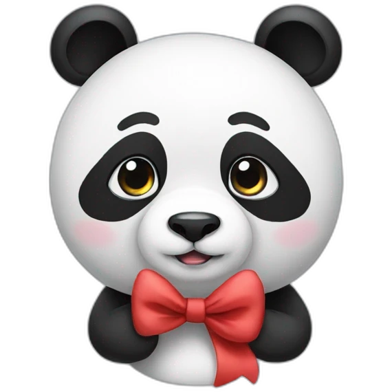 Panda with a bow on its ear emoji