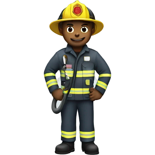 fire fighter, whole body, holding a hose emoji