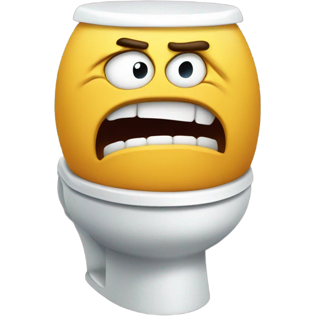 Angry head coming out of toilet  emoji