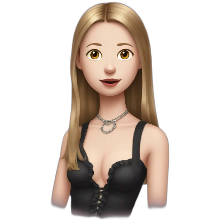 hot girl being dressed as susperia mia goth emoji