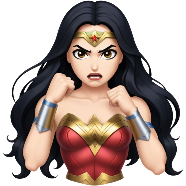 Angry white Wonder Woman emoji