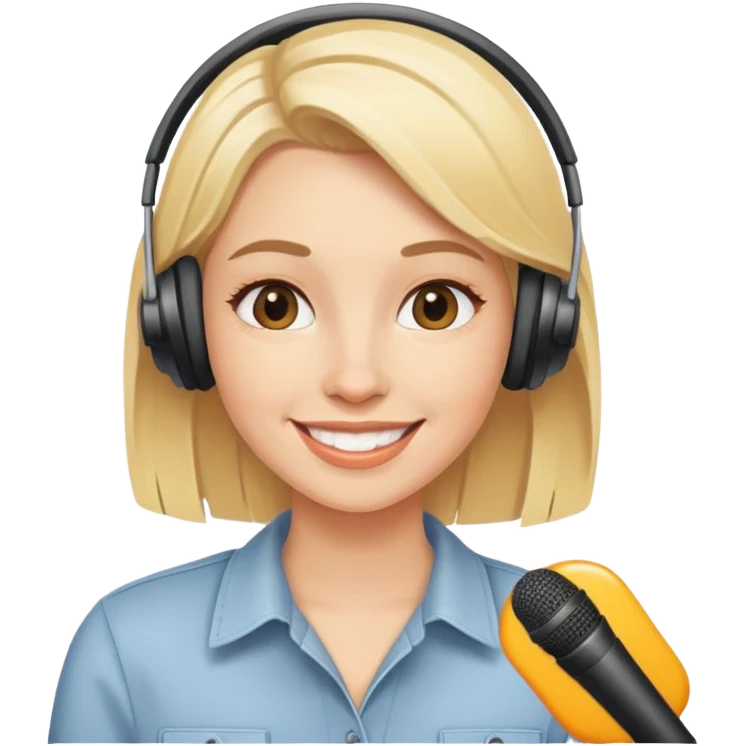 Blonde girl podcaster emoji