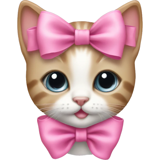 Kitten with a pink bow emoji