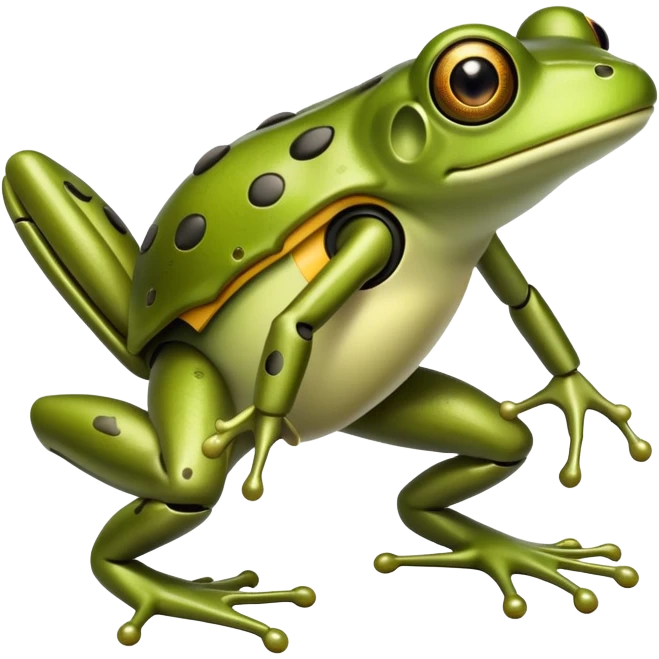 Frog going to war with robotic cheese  emoji