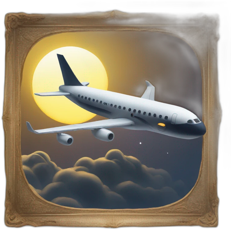 Chat Potté sur un avion qui se crash sur la lune de sang emoji