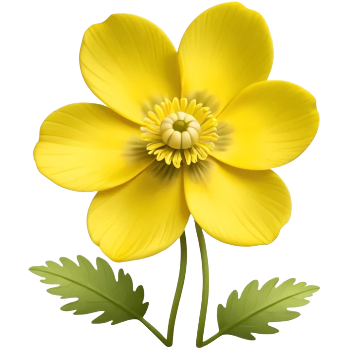 five leaved yellow anemone face emoji
