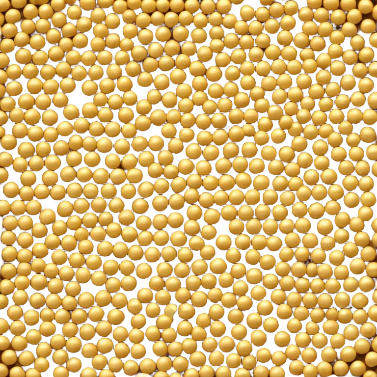 loose scatter of small round mustard seeds in warm yellow to light brown shades, matte finish, slightly rough texture, compact uniform seeds in a natural pile or light scatter, soft lighting, subtle shadows, emoji scale emoji