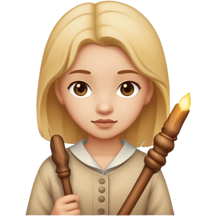 Girl holding stick emoji