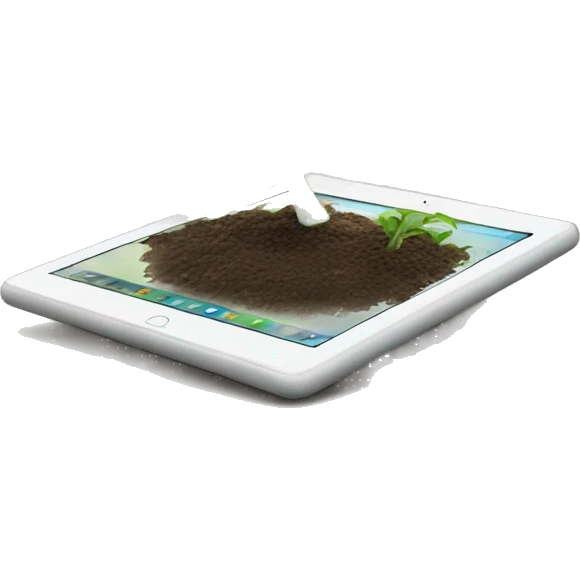 Plant grows in tablet emoji