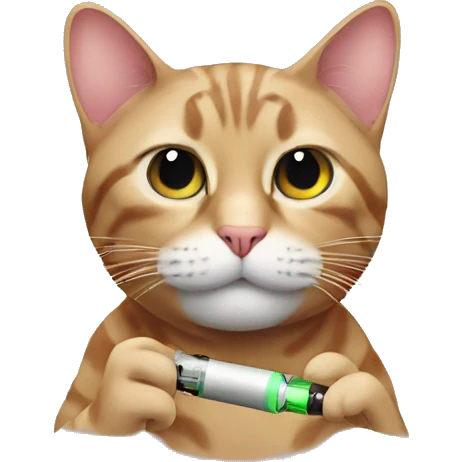 Cat with vape emoji