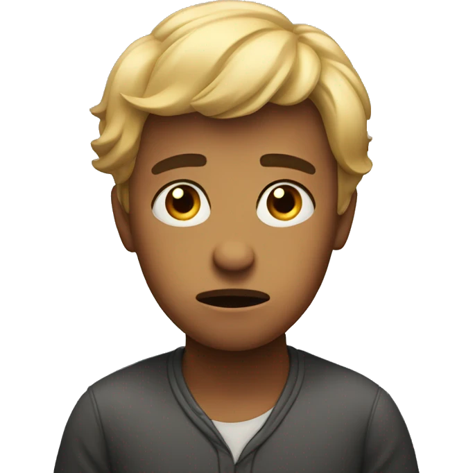 anxious person looks down into the distance emoji