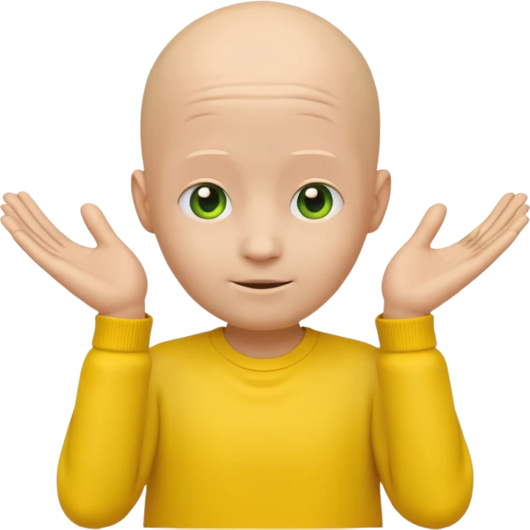 no hair round yellow emoji no finger upp with greenscreen and no body no arms ears emoji