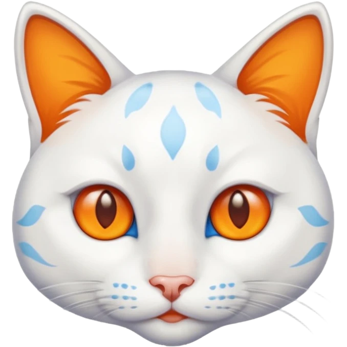gatito blanco con manchas naranjas y ojos azules emoji