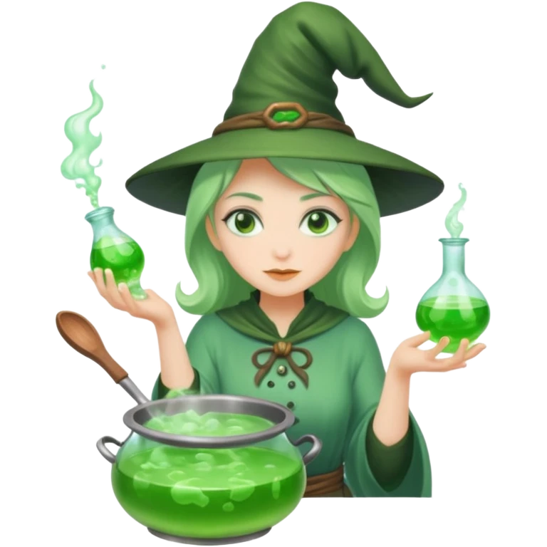 green witch cooking potion emoji