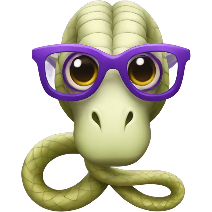 Snake with purple glasses emoji